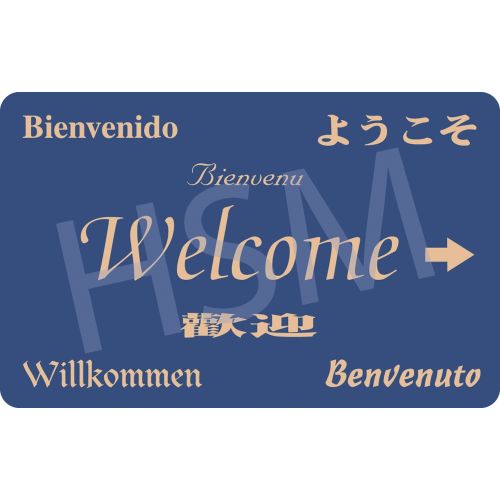 7 Language Welcome Key Card, Blue